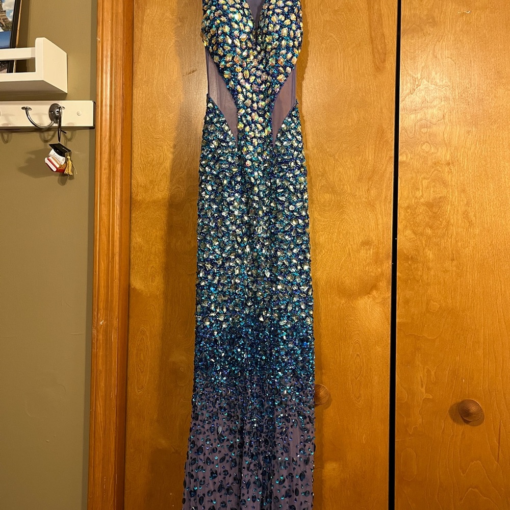 Blue prom gown. Size 0. Great shape